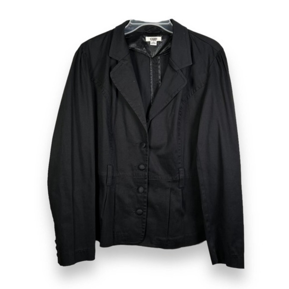 Cato Black Pleated Blazer Jacket Size XL - "Luann"